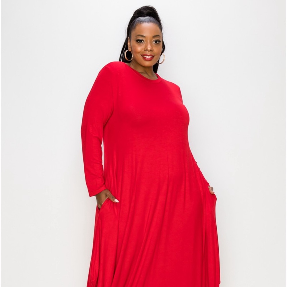 Diana Maxi Dress-RED (Plus Size) - Picture 2 of 2